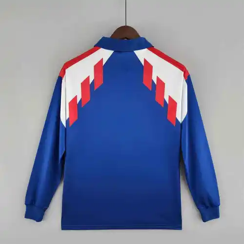 1988 France home long sleeve Retro Soccer Jersey