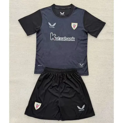 25-26 Athletic Bilbao black goalkeeper kids kit