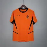 2002 Pays-Bas domicile Retro maillot de foot orange 2002 Netherlands home Retro orange soccer jersey
