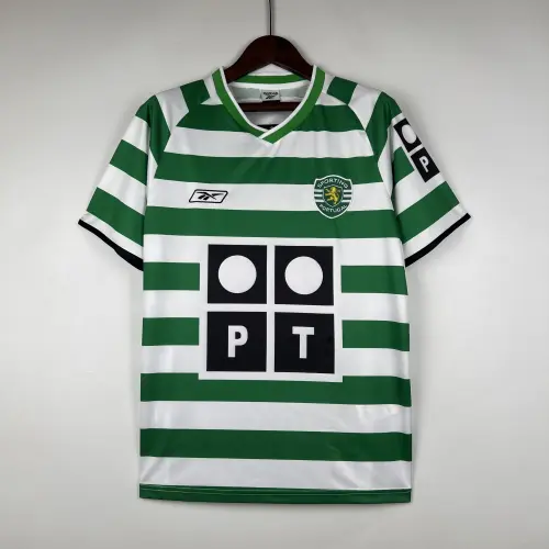 03-04 Sporting Lisbon Home Retro Soccer Jersey
