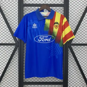 95/96 Valencia Retro Weg blauw voetbalshirt