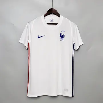 2020 Frankrijk weg Retro wit voetbalshirt