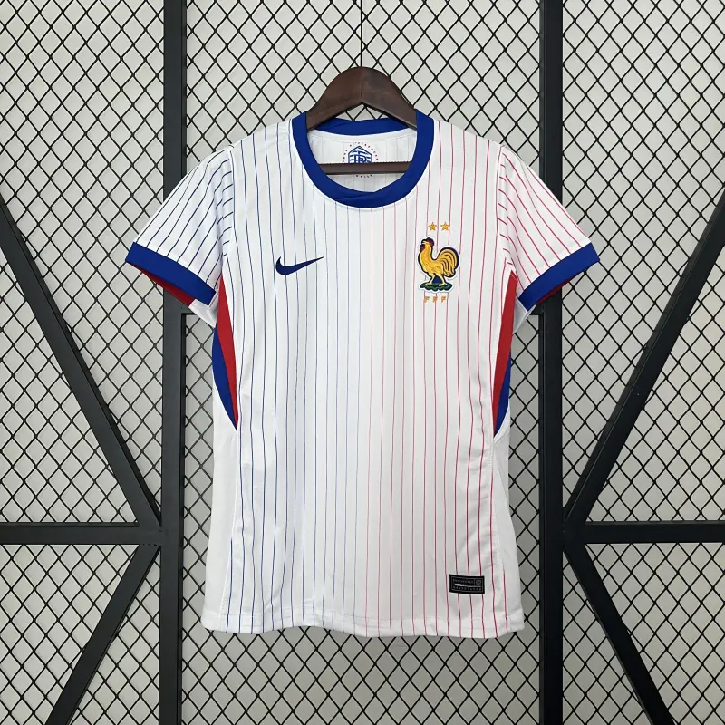2024 Frankrijk uitwedstrijd wit damesvoetbalshirt