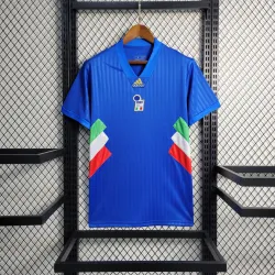 2023 Italy Special Blue Soccer Jersey - product photo 2023 Italy Special Blue Men's Soccer Jersey, front view displaying national crest.