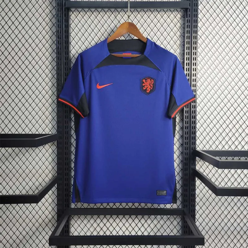 2022 World Cup Netherlands away blue soccer jersey