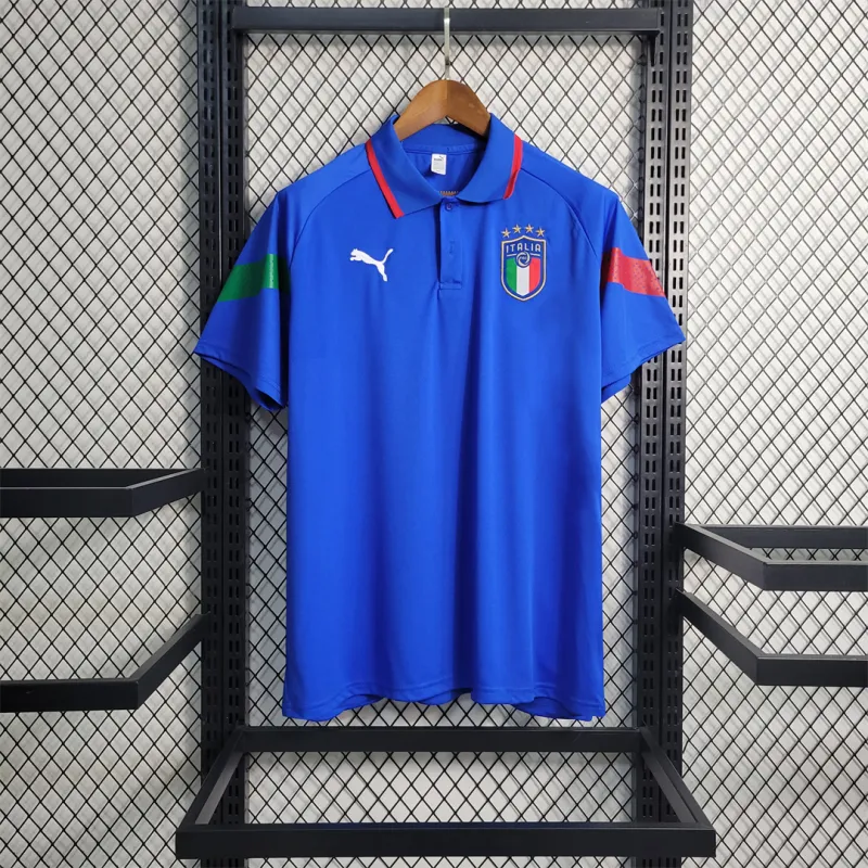 2023 Italië Blauw Trainings-POLO-shirt