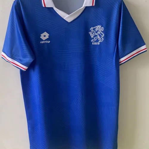 1991 Niederlande auswärts Retro blau Fußballtrikot