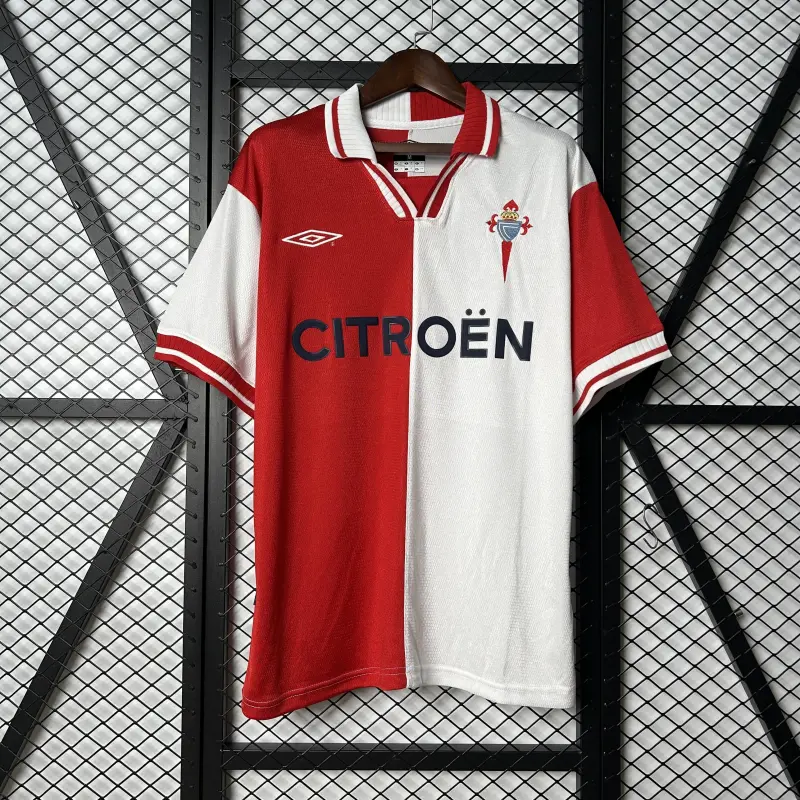 01/02 Camisola de futebol vermelha do Celta de Vigo Retro Away