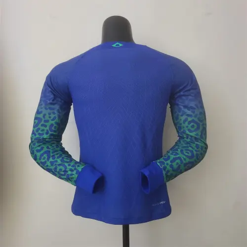 2022 World Cup Brazil Away Long Sleeves Player Version Jersey