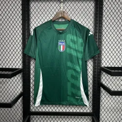 2024 Italy Euro Pre-Match Green Training Jersey - product photo 2024 Italy Euro Pre-Match Green Training Men's Jersey front view, vibrant design, team crest.