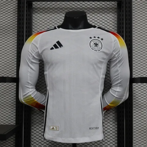 Camisa de jogador de manga comprida da seleção da Alemanha para 2024 (versão para jogos em casa)