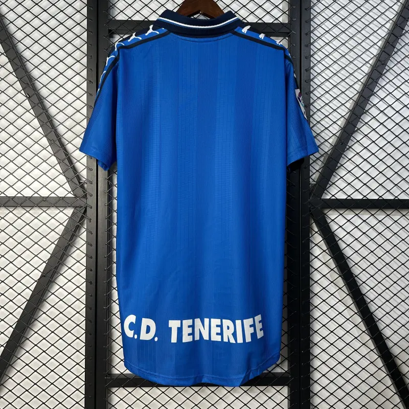 98/99 Tenerife Retro blauw voetbalshirt weg