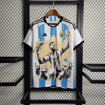 2023 Argentinien Weltmeisterschaft Commemorative Blue Edition Trikot
