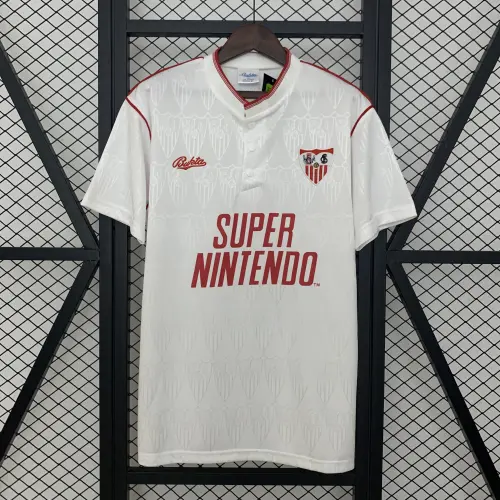 91/92 Sevilla Home Retro Soccer Jersey