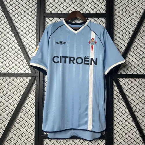 01-02 Celta Vigo Retro Home blue soccer jersey