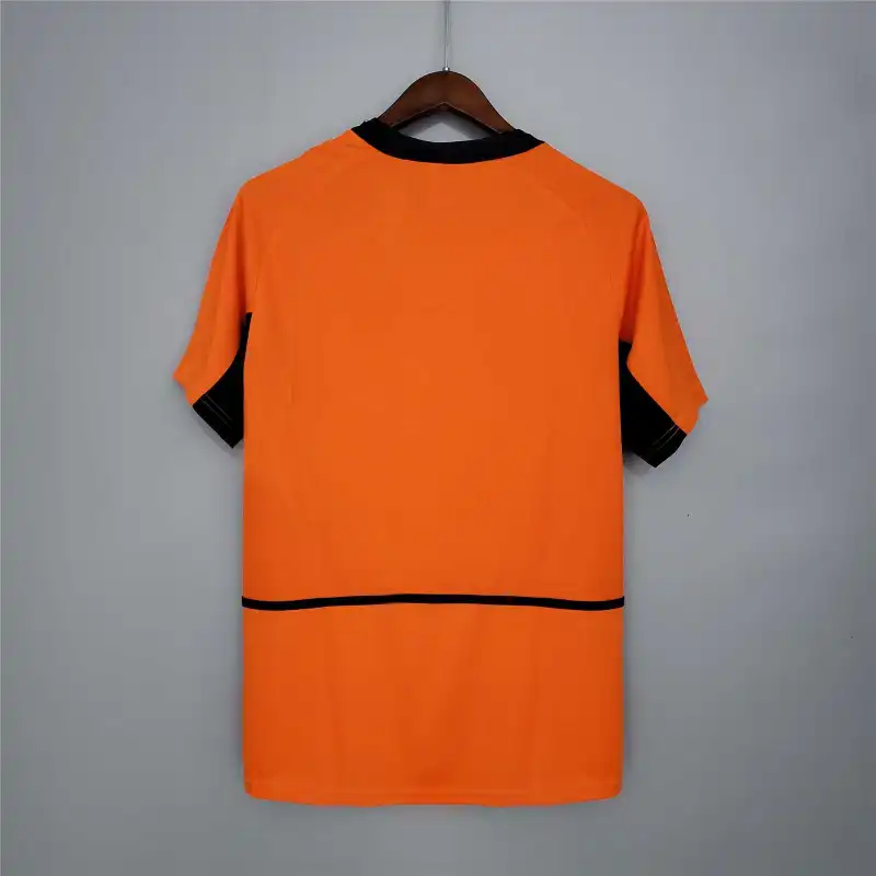 2002 Netherlands home Retro orange soccer jersey
