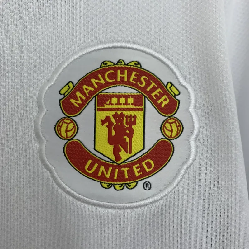 08/09 Manchester United Champions League Away Edition White Retro long sleeve Jersey