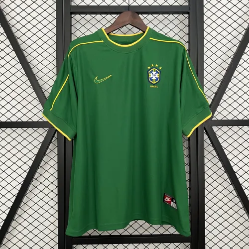 1998 Retro Brazi Goalkeeper Green Soccer Jersey