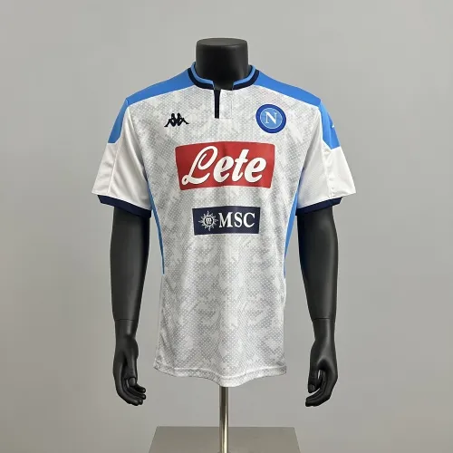 19/20 Camisola de futebol retro branca do Nápoles
