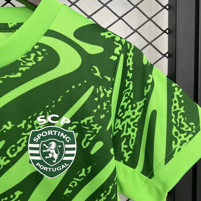 25/26 Sporting Lisbona Portiere Kit Bambini Verde