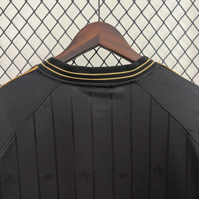 25/26 Santos-herdenkingseditie: zwart retro voetbalshirt