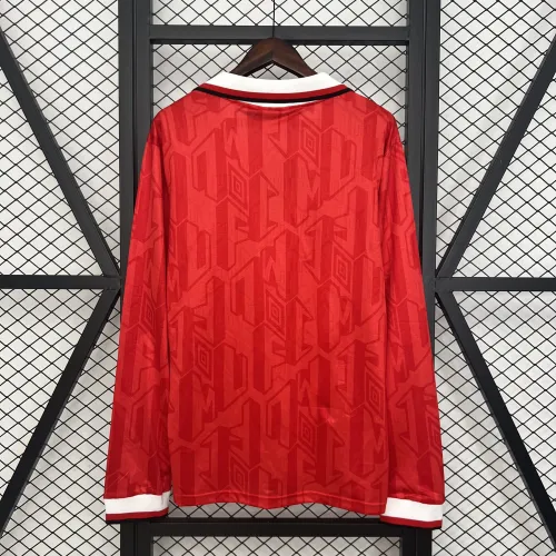 92/94 Manchester United Home Retro Long Sleeve Home Jersey