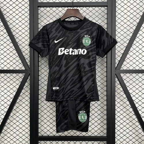 25/26 Kit de guarda-redes preto do Sporting de Lisboa para crianças