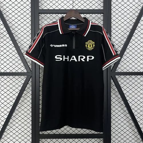 Maillot de football rétro noir de Manchester United, saison 98/99