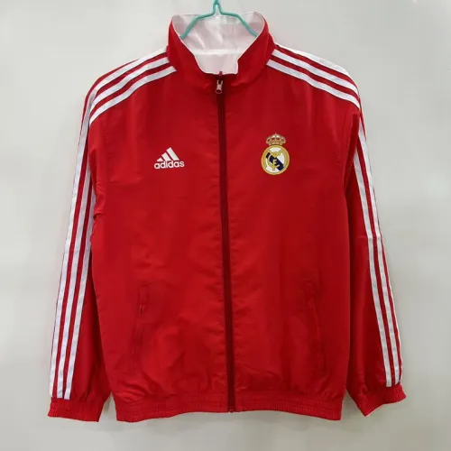 25/26 Real Madrid white and red reversible windbreaker