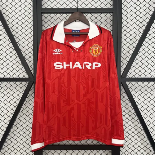 Maglia da casa retrò a maniche lunghe del Manchester United 92/94