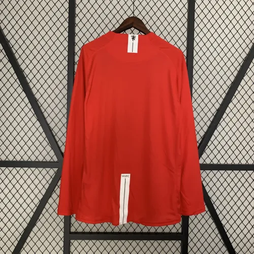 07/08 Manchester United Champions League versão casa Retro manga comprida Jersey