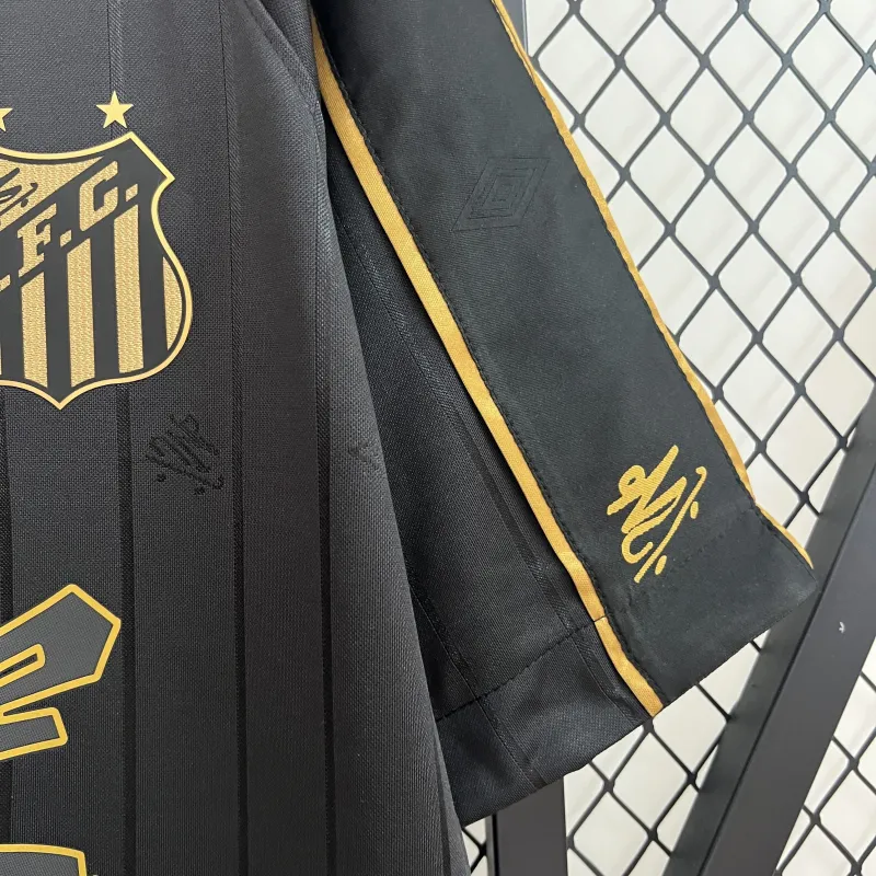 25/26 Santos-herdenkingseditie: zwart retro voetbalshirt