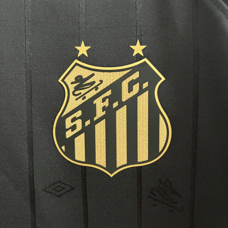 25/26 Santos-herdenkingseditie: zwart retro voetbalshirt