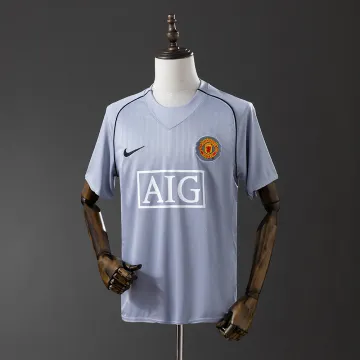 07/08 Manchester United Goalkeeper Grey Retro Soccer Jersey