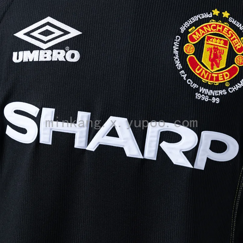 98/99 Manchester United 2nd Away Champions League Edition Retro Long Sleeve Jersey