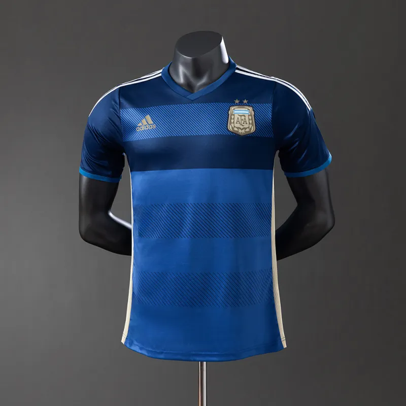 2014 World Cup Argentina Away Retro Player Version Jersey