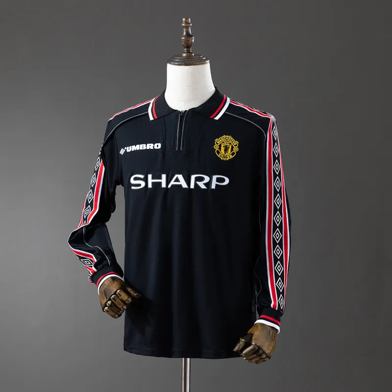 98/99 Manchester United Black Retro Long Sleeve Jersey