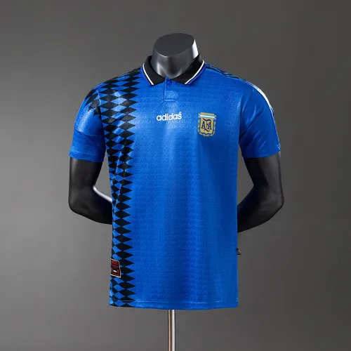 Camisola retro da seleção argentina de 1994, versão fora de casa, para jogadores
