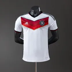 2014 World Cup Germany Home Retro Player Version Jersey - product photo 2014 World Cup Germany Home Retro Player Version Men's Jersey front view, showing crest and design.