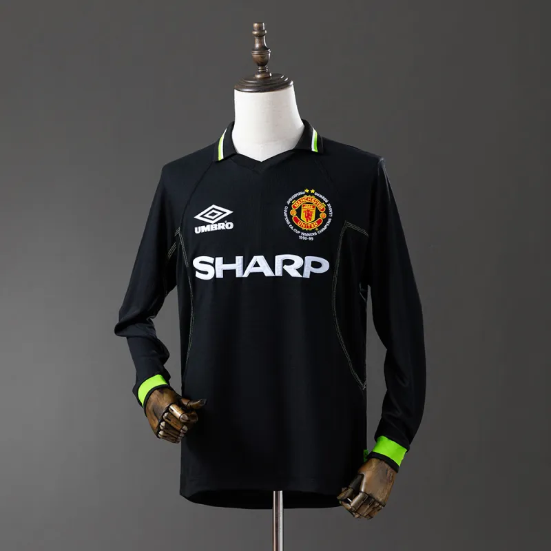 98/99 Manchester United 2nd Away Champions League Edition Retro Long Sleeve Jersey