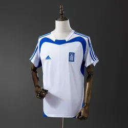 2004 Greece Away Retro Soccer Jersey - product photo 2004 Greece Away Retro Men's Soccer Jersey front view, classic design with team crest.