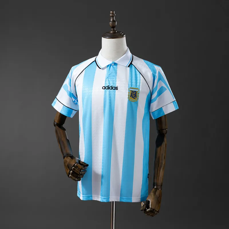 1996 Argentina Home Retro Soccer Jersey