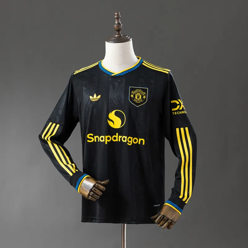 25/26 Manchester United Third Away Long Sleeve black soccer Jersey