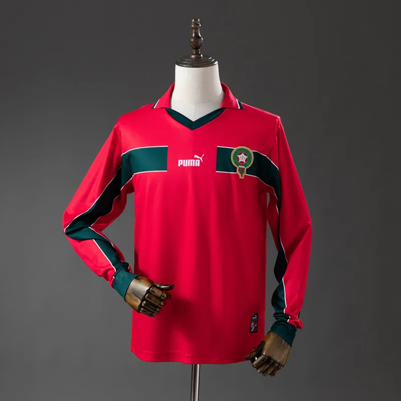 Coupe du Monde 1998 Maroc Away Retro Long Sleeve Jersey