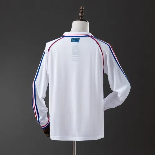 1998 World Cup France Away Long Sleeve Retro soccer Jersey