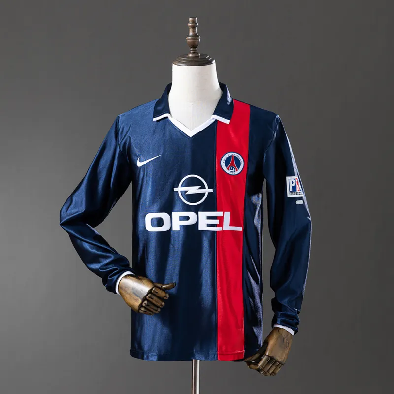 01/02 PSG Home Long Sleeve Retro soccer Jersey