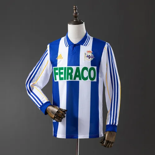 99/00 Deportivo de La Coruna Home Long Sleeve Retro soccer Jersey