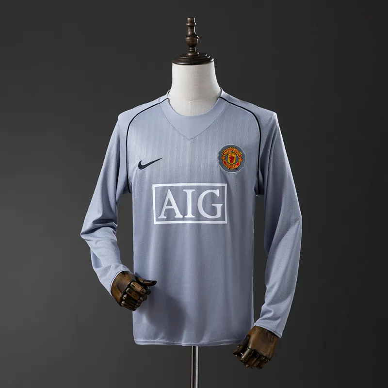 07/08 Manchester United Goalkeeper Grey Retro Long Sleeve Jersey