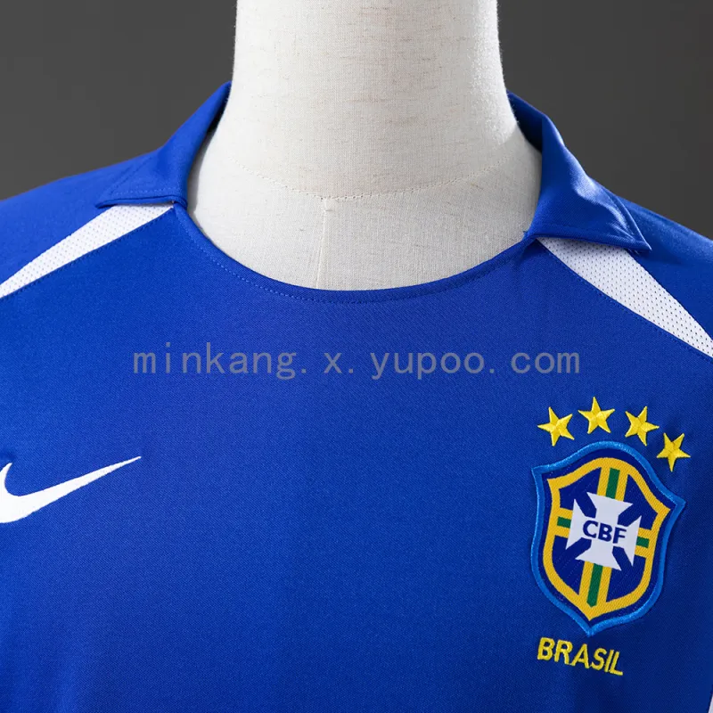 2002 World Cup Brazil Away Retro Long Sleeve Jersey