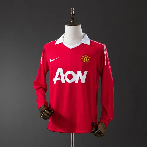 10/11 Manchester United Home Retro Langarmtrikot